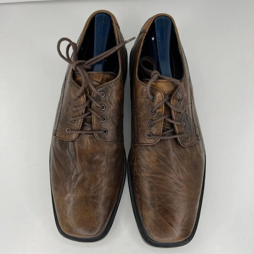 Rockport Mens APM12218 Brown Soft Leather Lace Up Plain Toe Size 9M Oxford Shoes